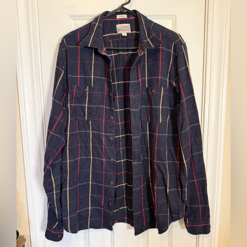 J. Crew Navy Plaid Casual Button Down Shirt